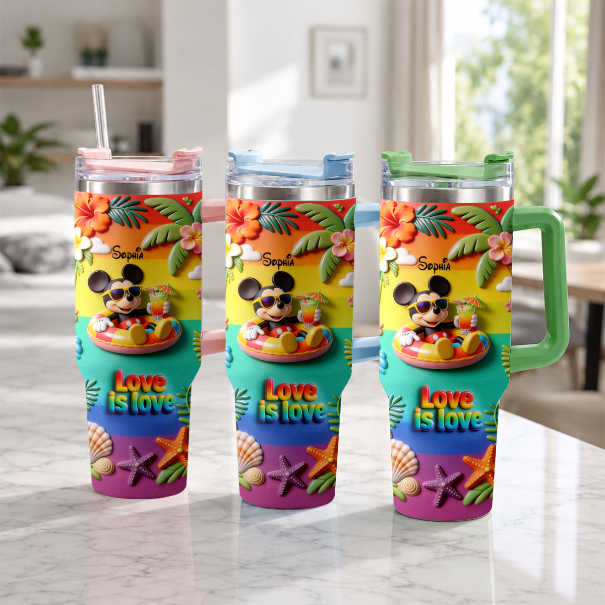 Personalized LGBT Support Tumbler with 3D Plush Charm for Friends Tumbler With Plush Charm GradoCreations