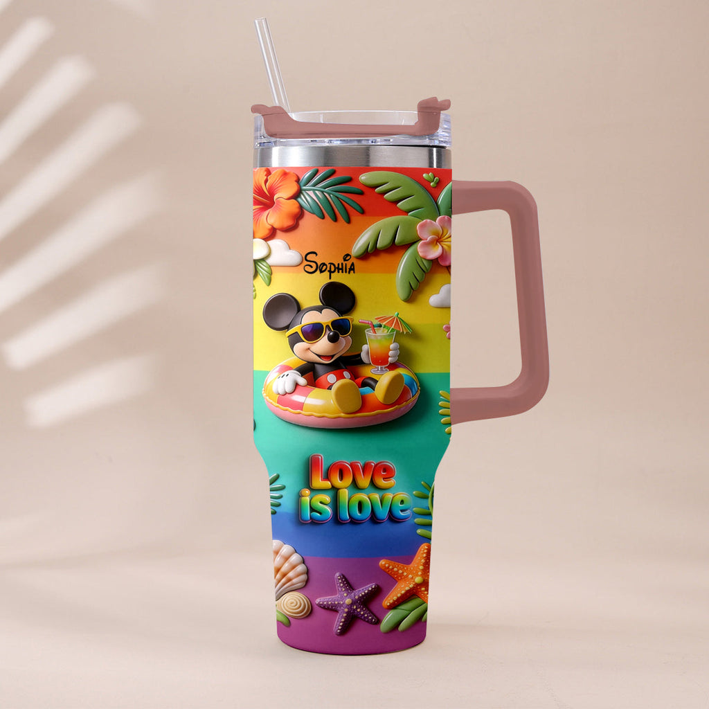 Personalized LGBT Support Tumbler with 3D Plush Charm for Friends Tumbler With Plush Charm GradoCreations