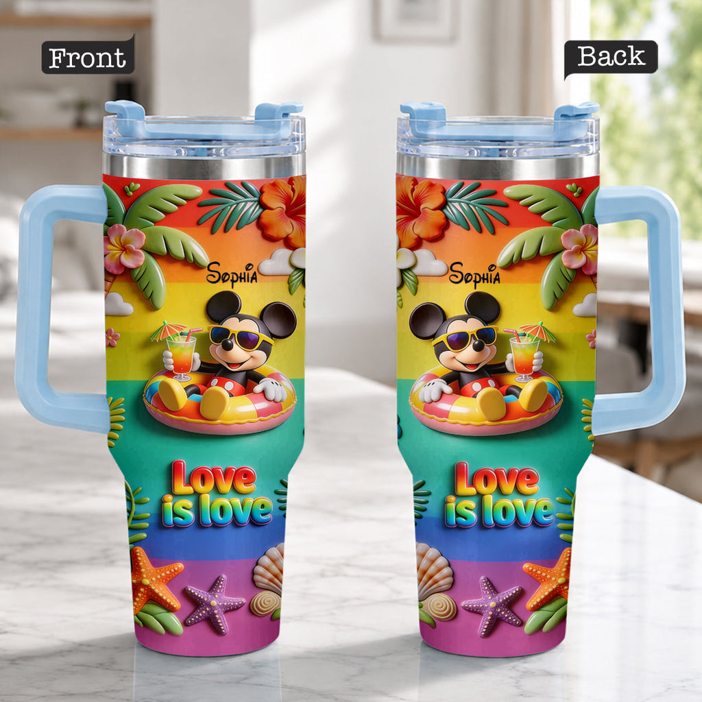 Personalized LGBT Support Tumbler with 3D Plush Charm for Friends Tumbler With Plush Charm GradoCreations
