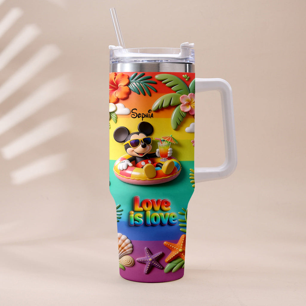 Personalized LGBT Support Tumbler with 3D Plush Charm for Friends Tumbler With Plush Charm GradoCreations