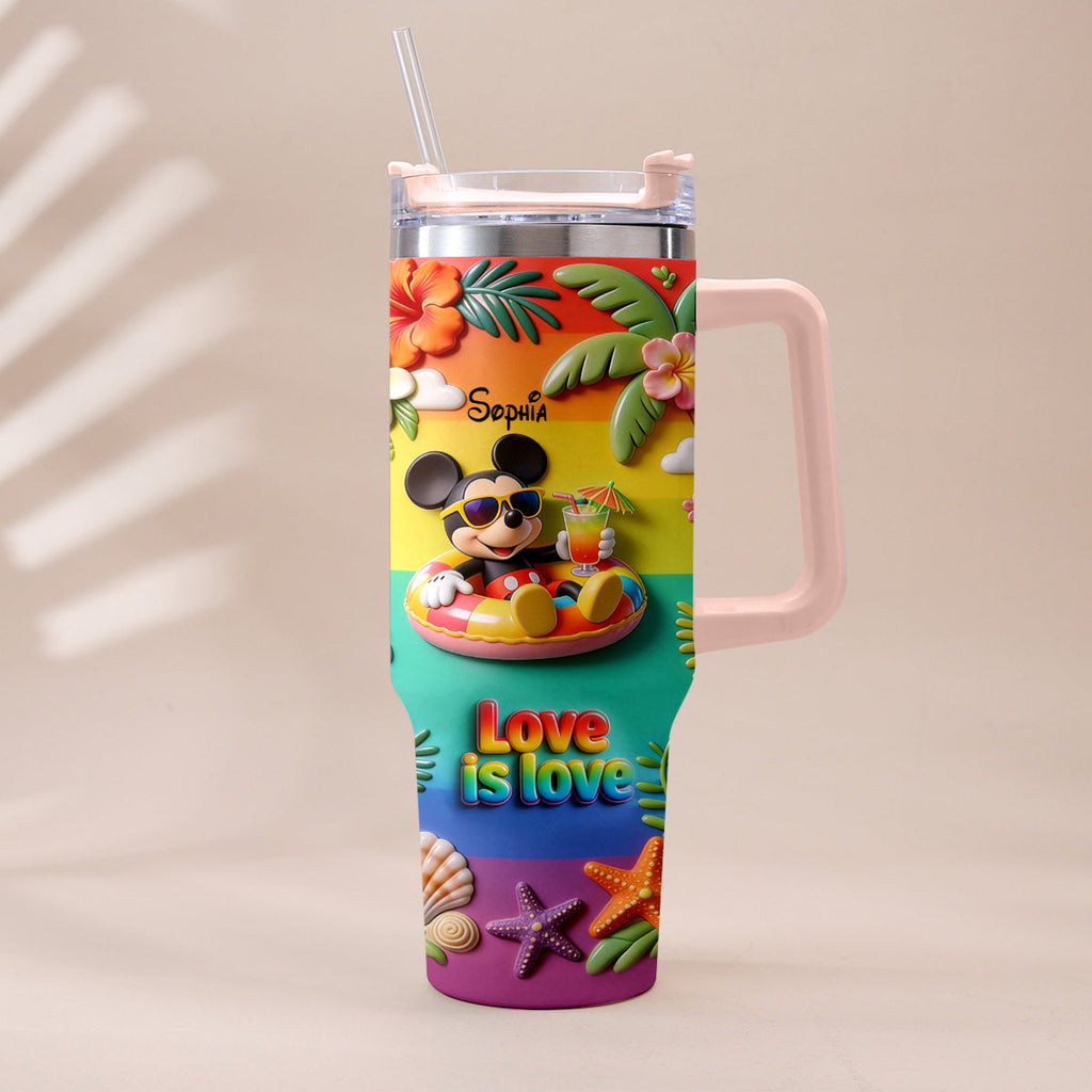 Personalized LGBT Support Tumbler with 3D Plush Charm for Friends Tumbler With Plush Charm GradoCreations