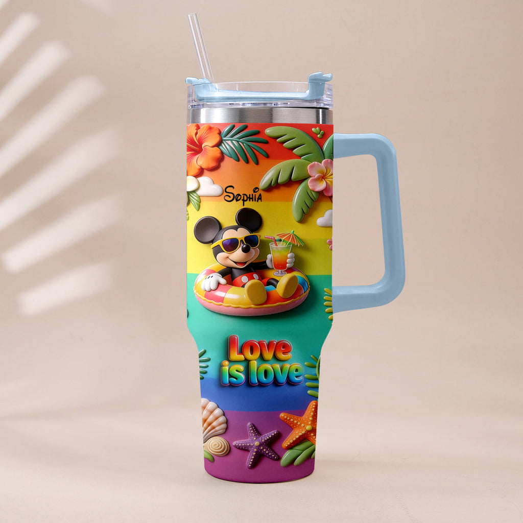 Personalized LGBT Support Tumbler with 3D Plush Charm for Friends Tumbler With Plush Charm GradoCreations
