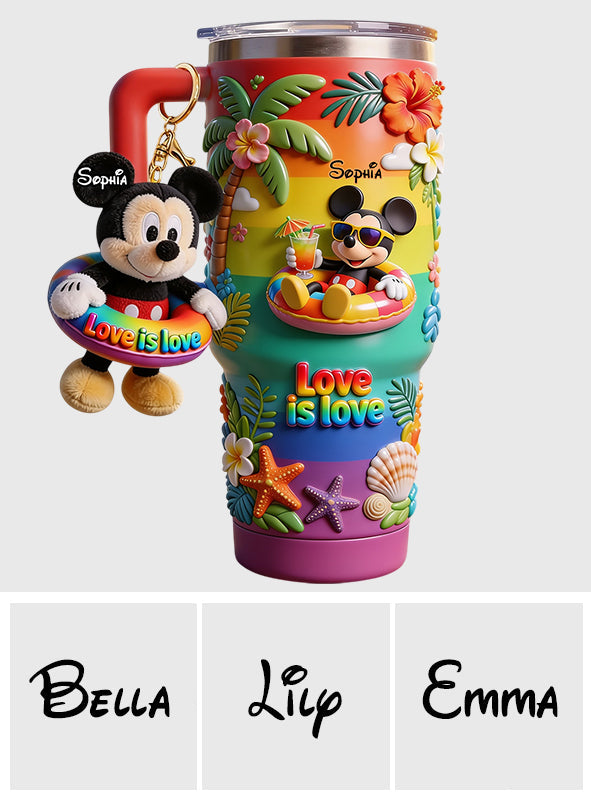 Personalized LGBT Support Tumbler with 3D Plush Charm for Friends Tumbler With Plush Charm GradoCreations