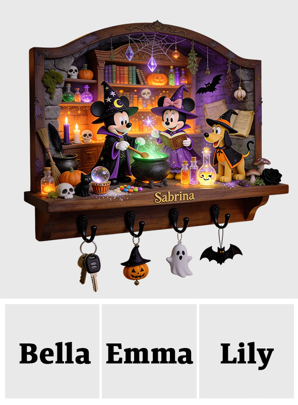 Personalized Halloween Magic Potion Lab Key Rack with Custom Name Custom Shaped Key Rack GradoCreations