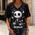 Custom Skull Nightmare Fully Printed V-Neck T-Shirt for All Sizes Fully Printed V-Neck T-Shirt GradoCreations