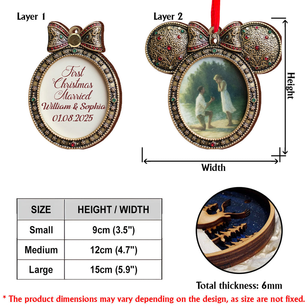 Personalized Flip Ornament Custom First Christmas Married Gift Flip Ornament GradoCreations