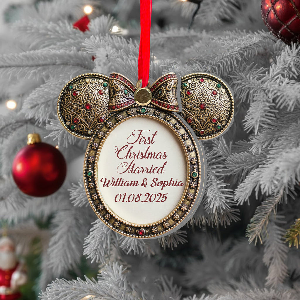 Personalized Flip Ornament Custom First Christmas Married Gift Flip Ornament GradoCreations