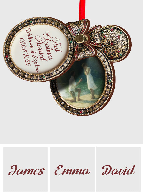 Personalized Flip Ornament Custom First Christmas Married Gift Flip Ornament GradoCreations