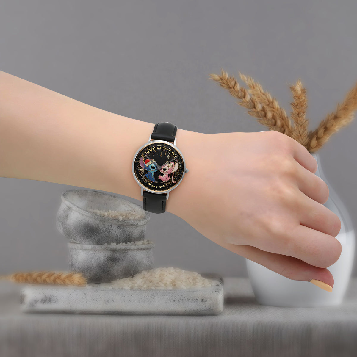 Personalized Ohana Hand Watch Custom Name Gift for Couples Hand Watch GradoCreations