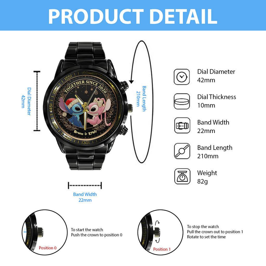 Personalized Ohana Hand Watch Custom Name Gift for Couples Hand Watch GradoCreations