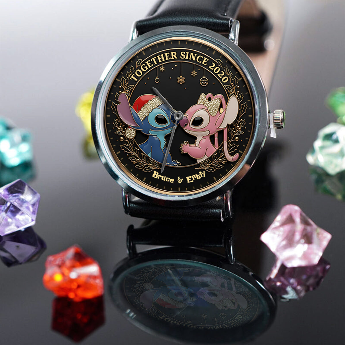 Personalized Ohana Hand Watch Custom Name Gift for Couples Hand Watch GradoCreations