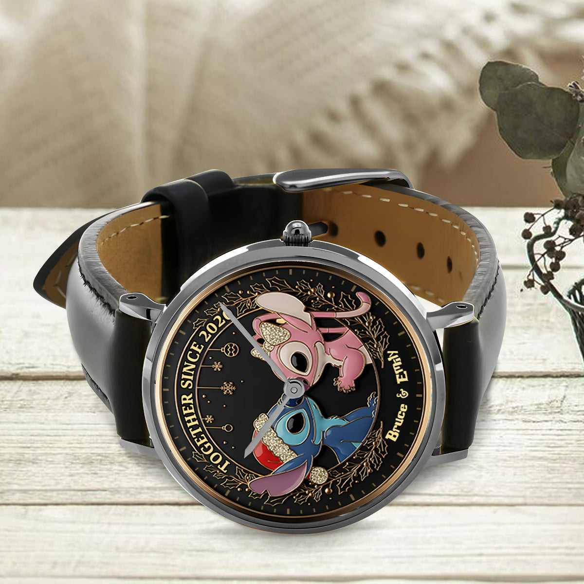 Personalized Ohana Hand Watch Custom Name Gift for Couples Hand Watch GradoCreations