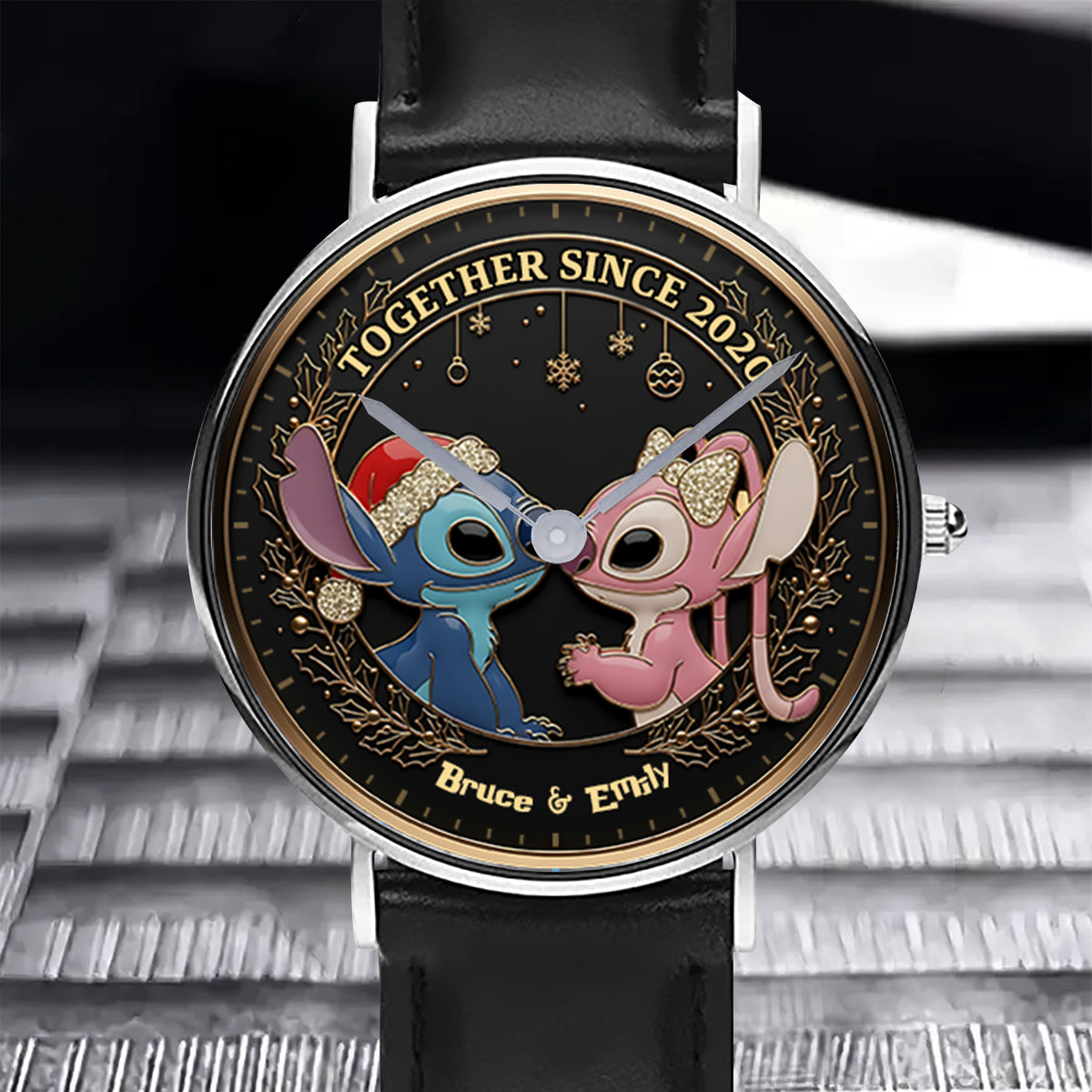 Personalized Ohana Hand Watch Custom Name Gift for Couples Hand Watch GradoCreations