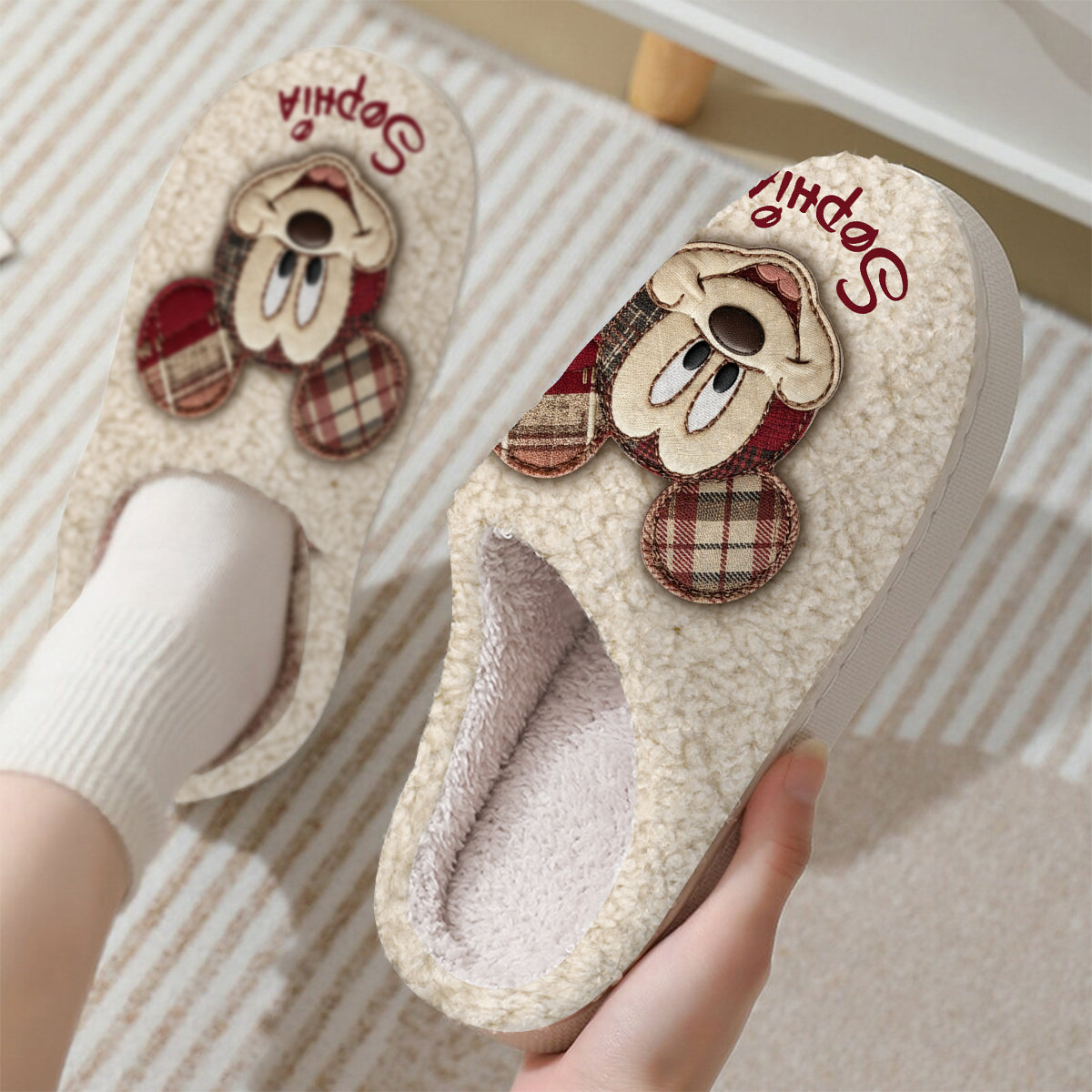 Personalized Disney Mouse Slippers Custom Name Gift for Christmas Slippers GradoCreations