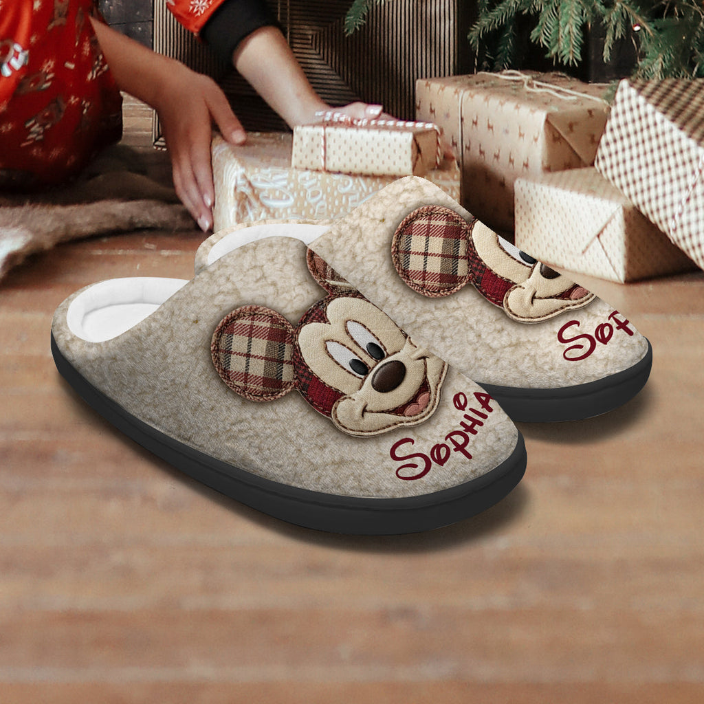 Personalized Disney Mouse Slippers Custom Name Gift for Christmas Slippers GradoCreations