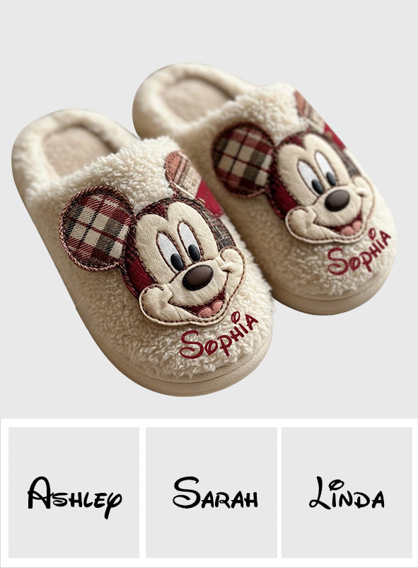Personalized Disney Mouse Slippers Custom Name Gift for Christmas Slippers GradoCreations