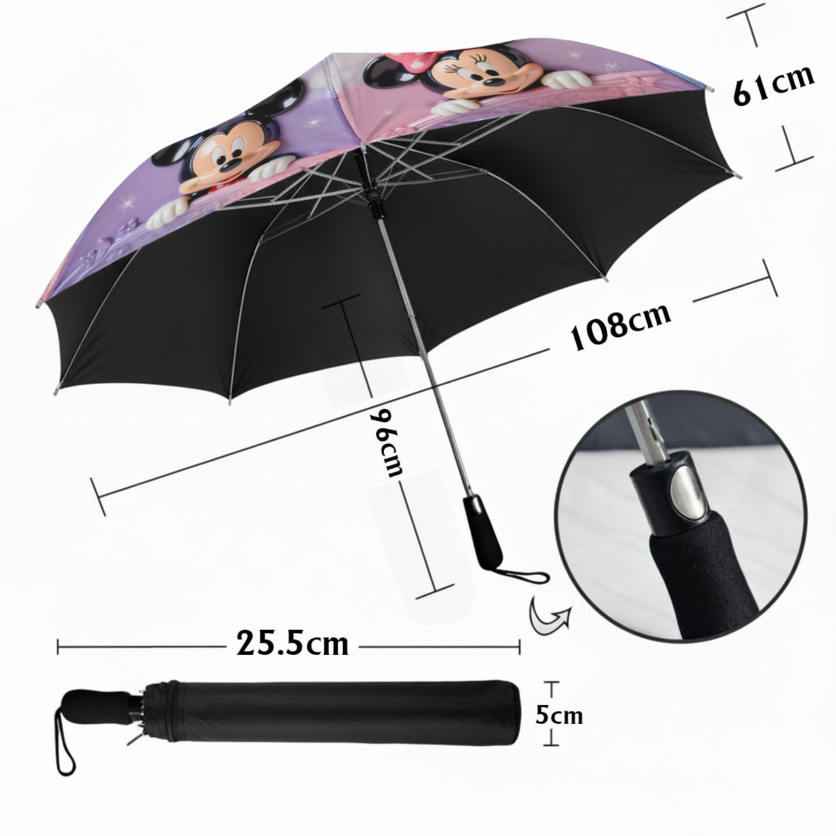 Personalized Kids Mouse Umbrella Custom Name Disney Gift Umbrella GradoCreations