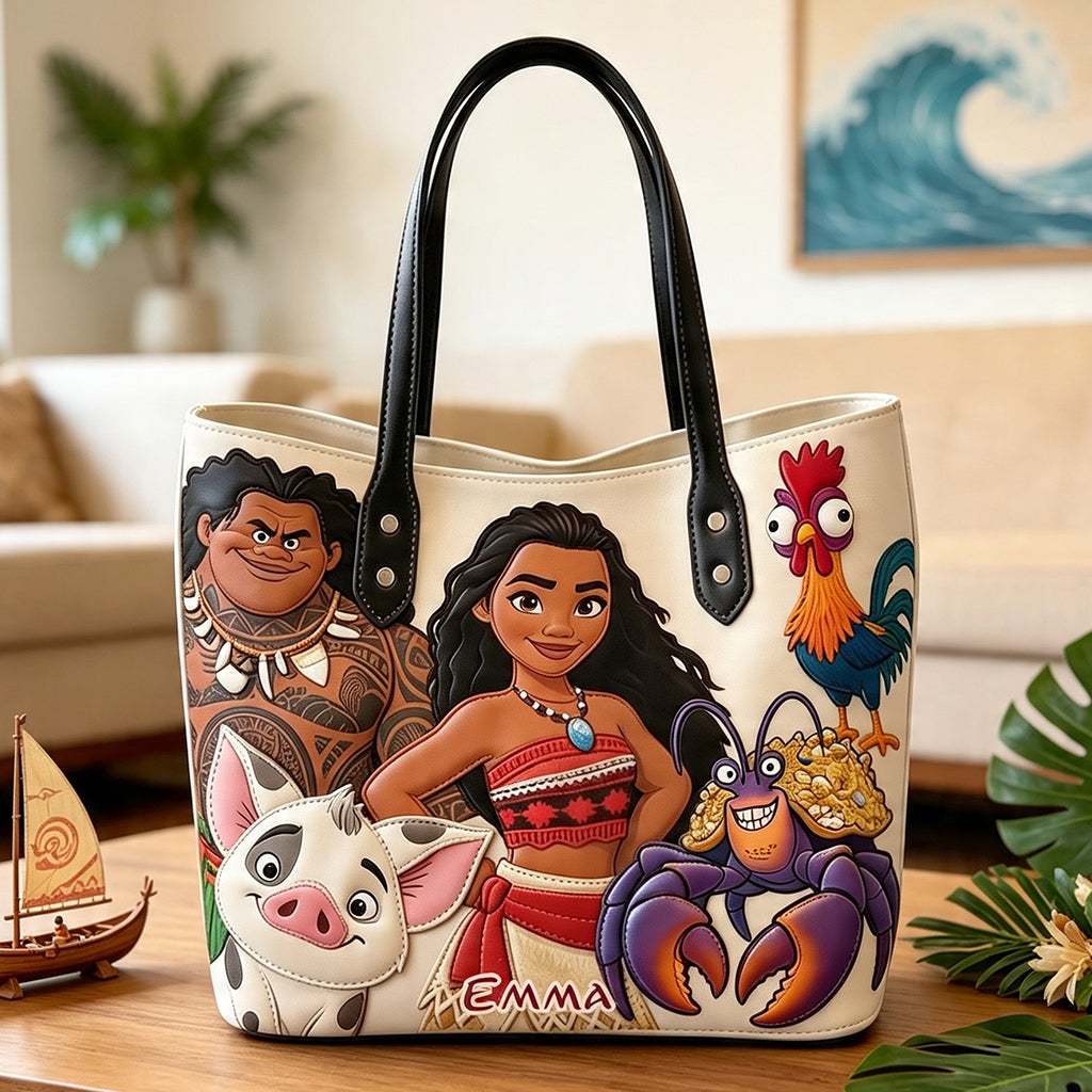 Personalized Cartoon Friends Tote Bag Custom Name for Kids Tote Bag GradoCreations