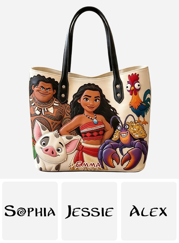 Personalized Cartoon Friends Tote Bag Custom Name for Kids Tote Bag GradoCreations