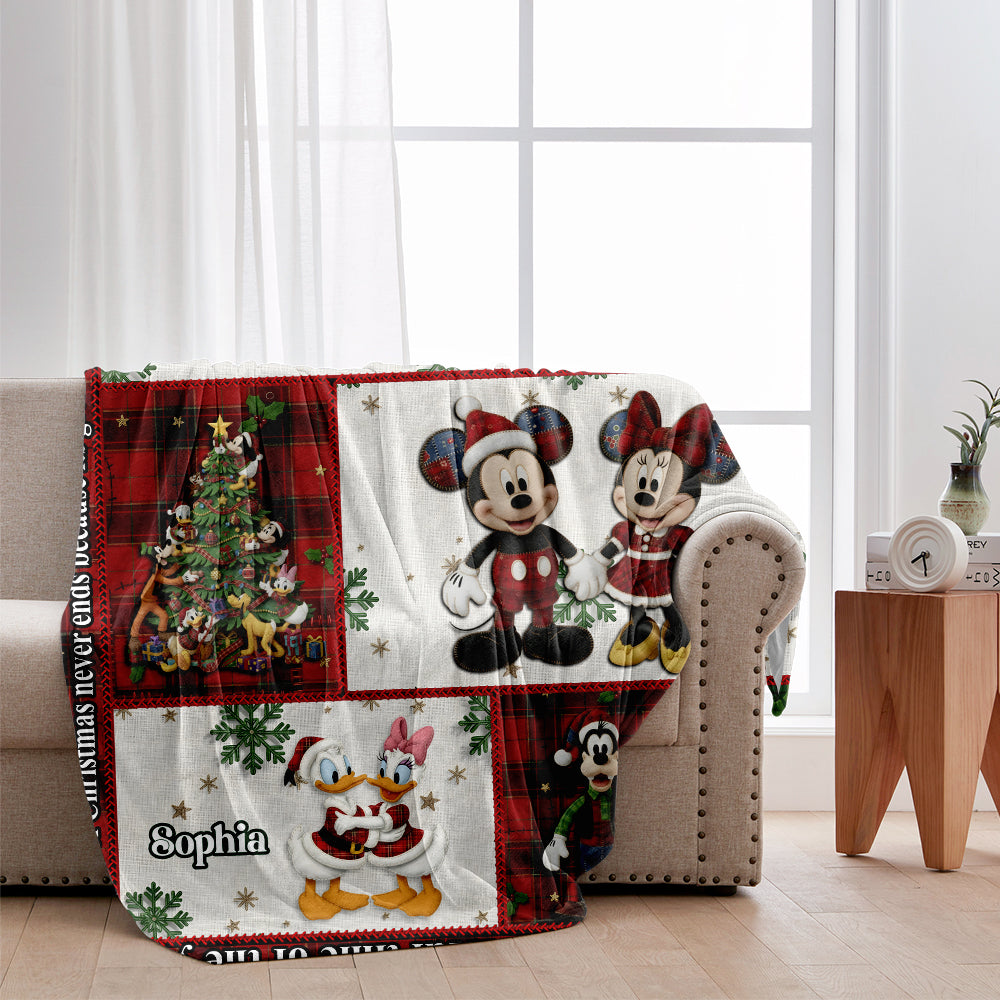 Personalized Cartoon Mouse Blanket Cozy Gift for Kids Christmas Blanket GradoCreations