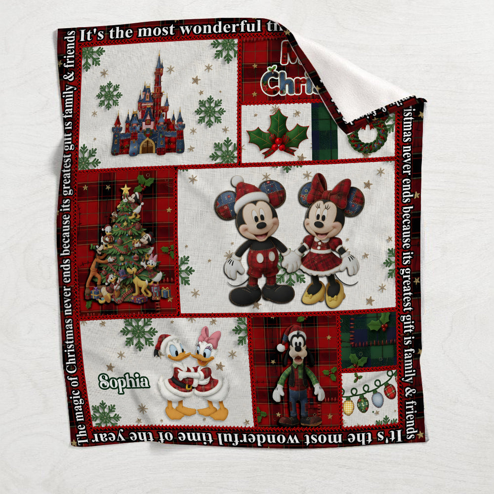 Personalized Cartoon Mouse Blanket Cozy Gift for Kids Christmas Blanket GradoCreations