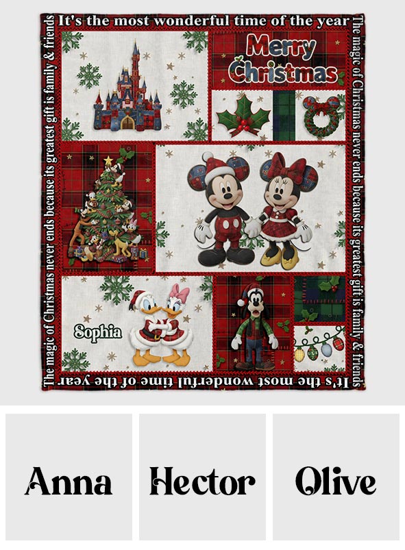 Personalized Cartoon Mouse Blanket Cozy Gift for Kids Christmas Blanket GradoCreations