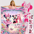 Personalized Minnie Mouse Blanket Custom Name Gift for Kids Blanket GradoCreations