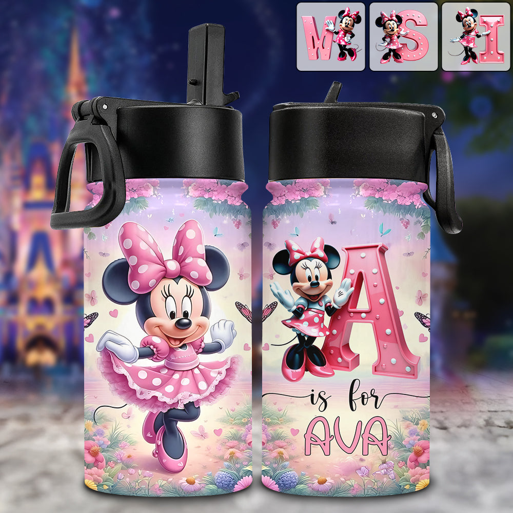 Personalized Kids Water Bottle with Magical Mouse Design Kids Water Bottle GradoCreations