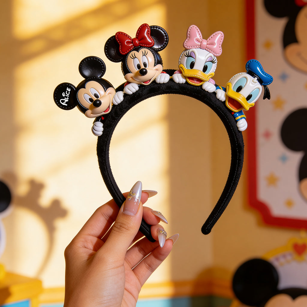 Personalized Funny Cartoon Mouse Headband for Kids & Adults Shaped Leather Headband GradoCreations
