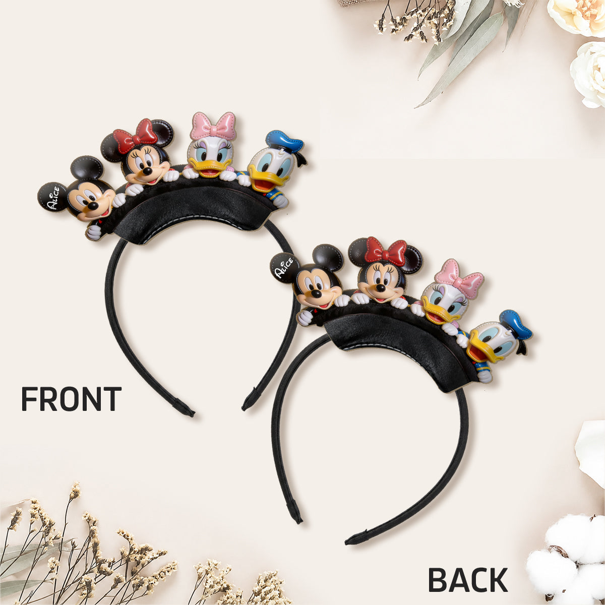 Personalized Funny Cartoon Mouse Headband for Kids & Adults Shaped Leather Headband GradoCreations