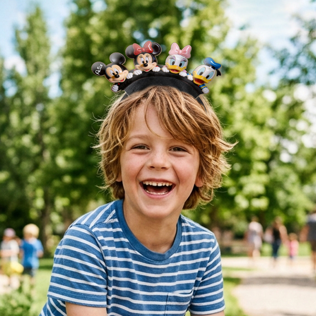 Personalized Funny Cartoon Mouse Headband for Kids & Adults Shaped Leather Headband GradoCreations