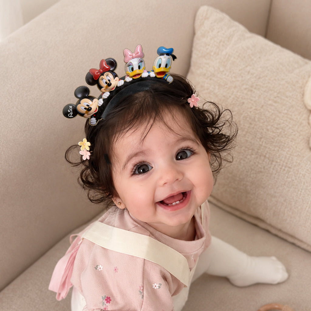Personalized Funny Cartoon Mouse Headband for Kids & Adults Shaped Leather Headband GradoCreations