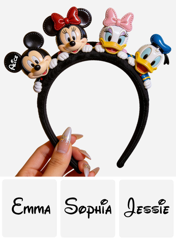 Personalized Funny Cartoon Mouse Headband for Kids & Adults Shaped Leather Headband GradoCreations