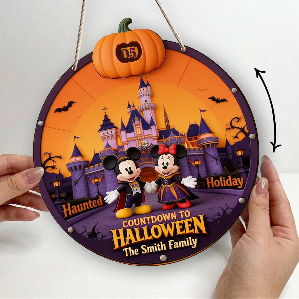 Personalized Halloween Countdown Spinner Sign Custom Name Decor Spinner Sign Custom Shape GradoCreations