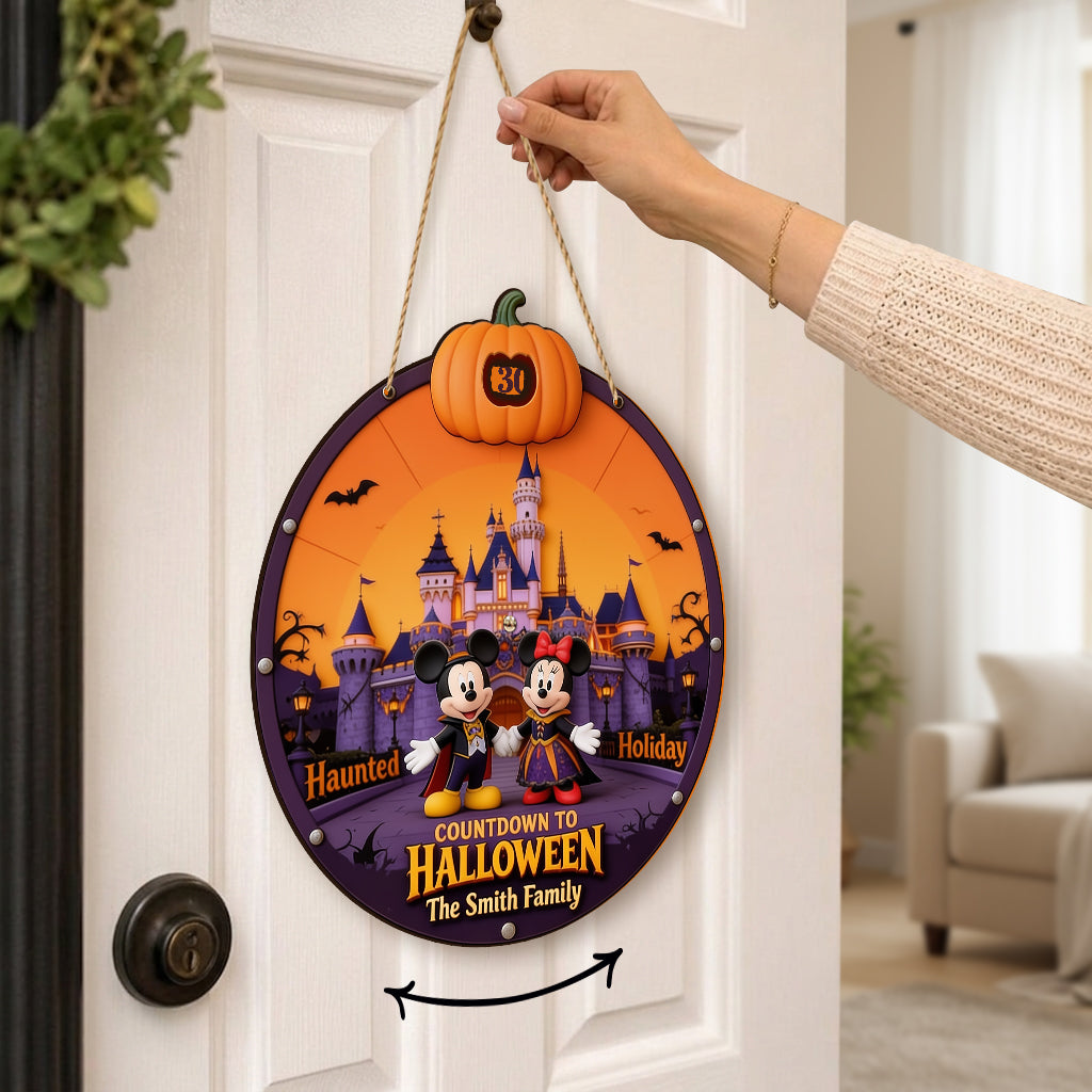 Personalized Halloween Countdown Spinner Sign Custom Name Decor Spinner Sign Custom Shape GradoCreations