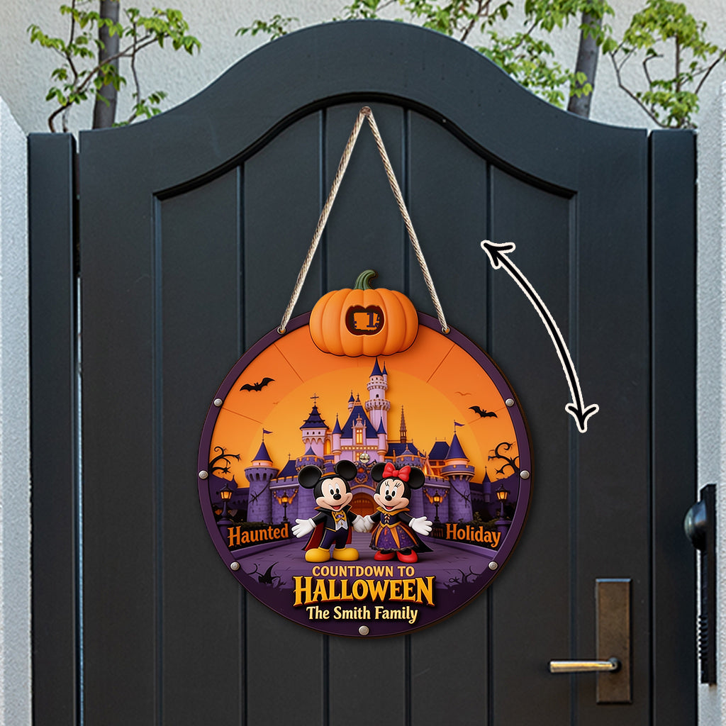 Personalized Halloween Countdown Spinner Sign Custom Name Decor Spinner Sign Custom Shape GradoCreations