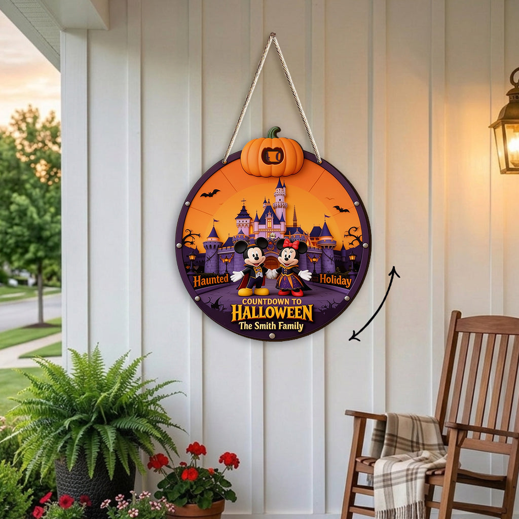Personalized Halloween Countdown Spinner Sign Custom Name Decor Spinner Sign Custom Shape GradoCreations