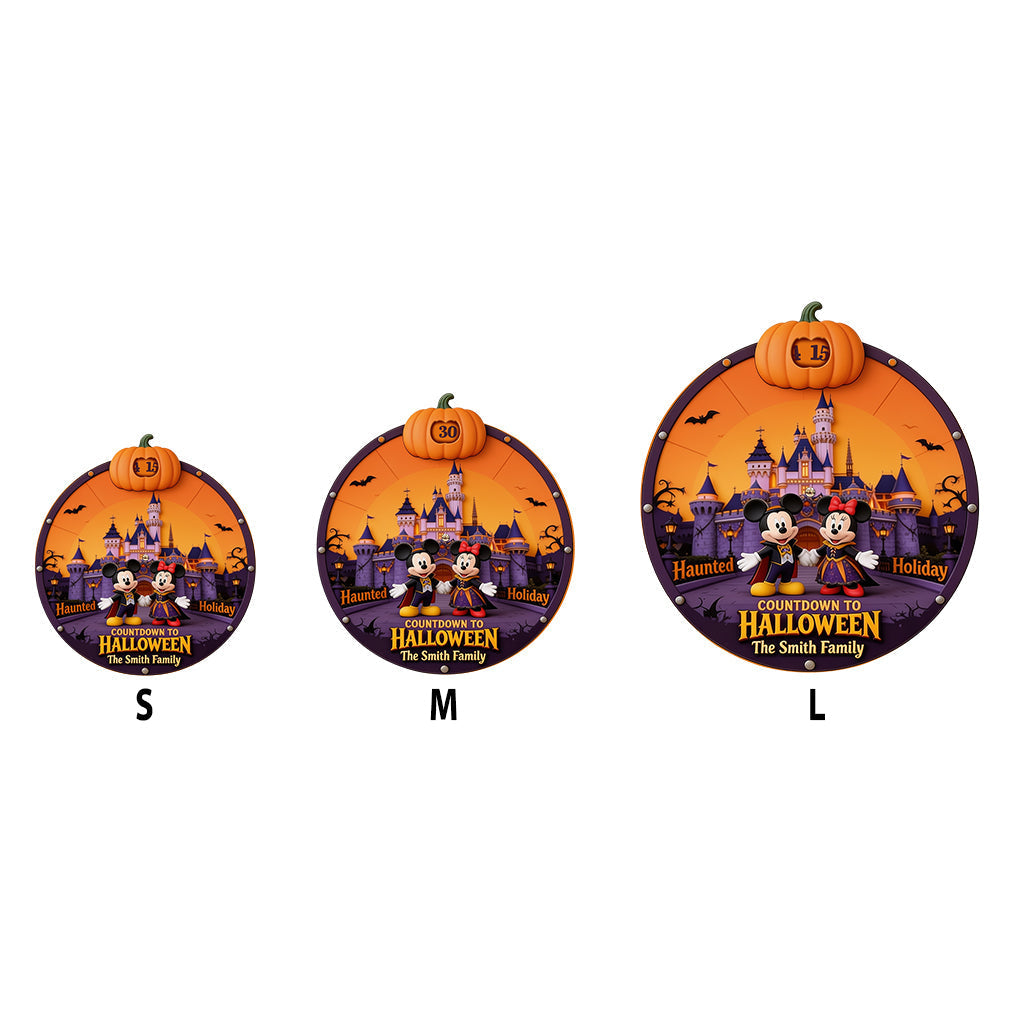 Personalized Halloween Countdown Spinner Sign Custom Name Decor Spinner Sign Custom Shape GradoCreations