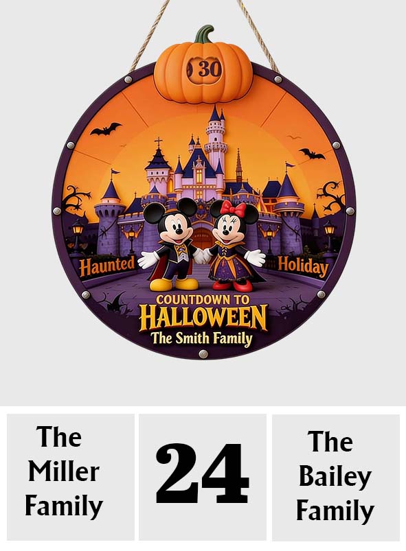 Personalized Halloween Countdown Spinner Sign Custom Name Decor Spinner Sign Custom Shape GradoCreations