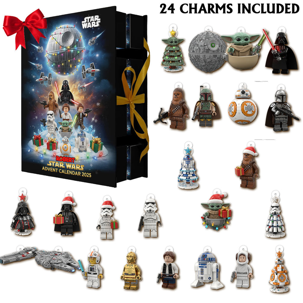 Personalized Star Wars Folded Advent Calendar with Ornaments for Christmas Folded Advent Calendar With Ornaments GradoCreations