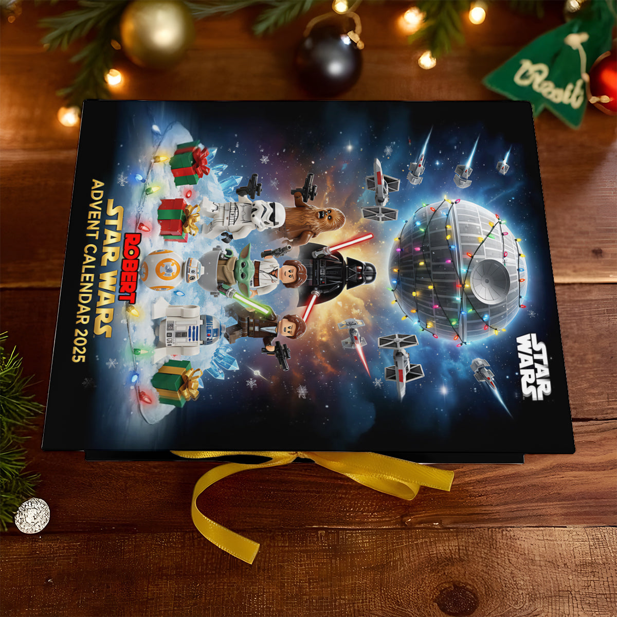 Personalized Star Wars Folded Advent Calendar with Ornaments for Christmas Folded Advent Calendar With Ornaments GradoCreations