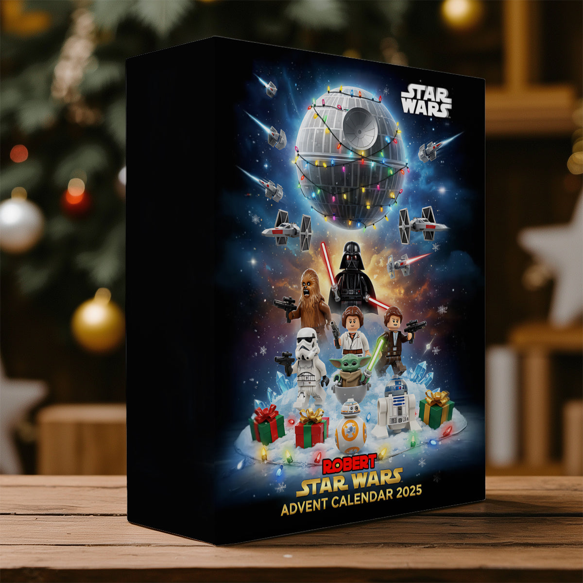 Personalized Star Wars Folded Advent Calendar with Ornaments for Christmas Folded Advent Calendar With Ornaments GradoCreations
