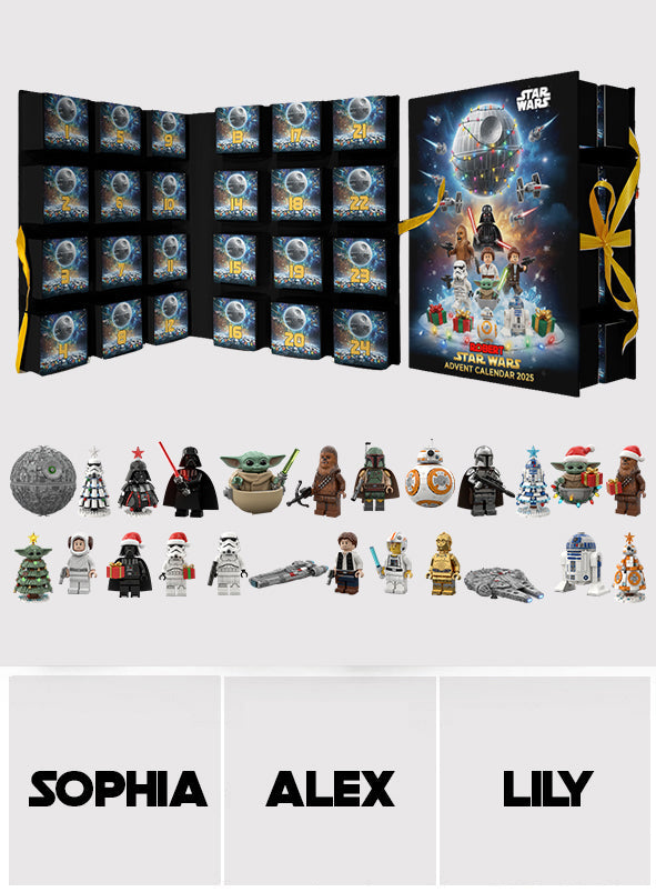 Personalized Star Wars Folded Advent Calendar with Ornaments for Christmas Folded Advent Calendar With Ornaments GradoCreations