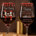 Personalized Bestie Wine Glass Long Stem Gift for Friends Wine Glass With Long Stem GradoCreations