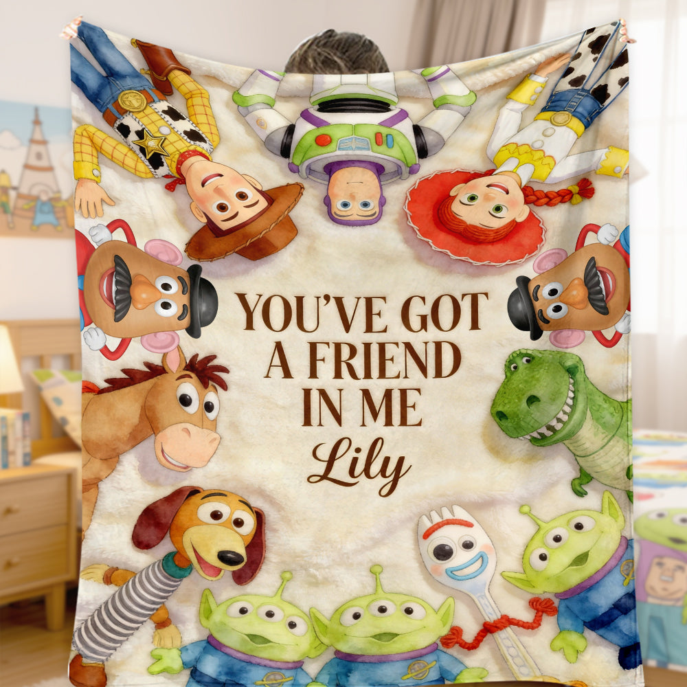 Personalized You've Got A Friend In Me Kids Blanket Custom Name Soft Flannel Gift Blanket GradoCreations