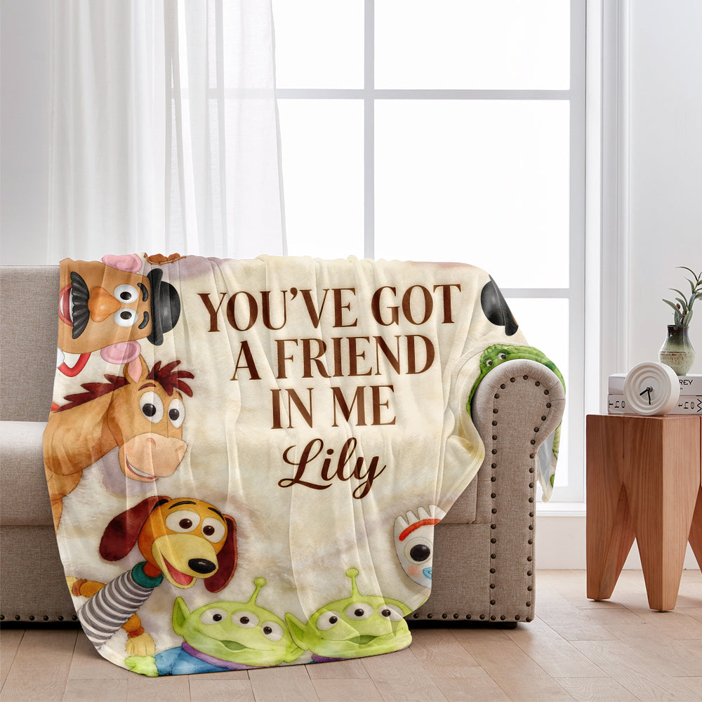 Personalized You've Got A Friend In Me Kids Blanket Custom Name Soft Flannel Gift Blanket GradoCreations