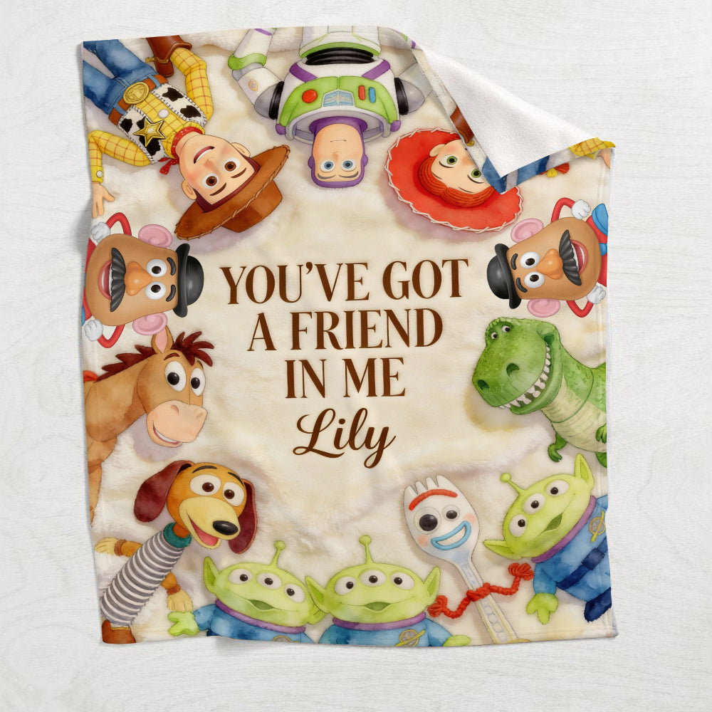Personalized You've Got A Friend In Me Kids Blanket Custom Name Soft Flannel Gift Blanket GradoCreations