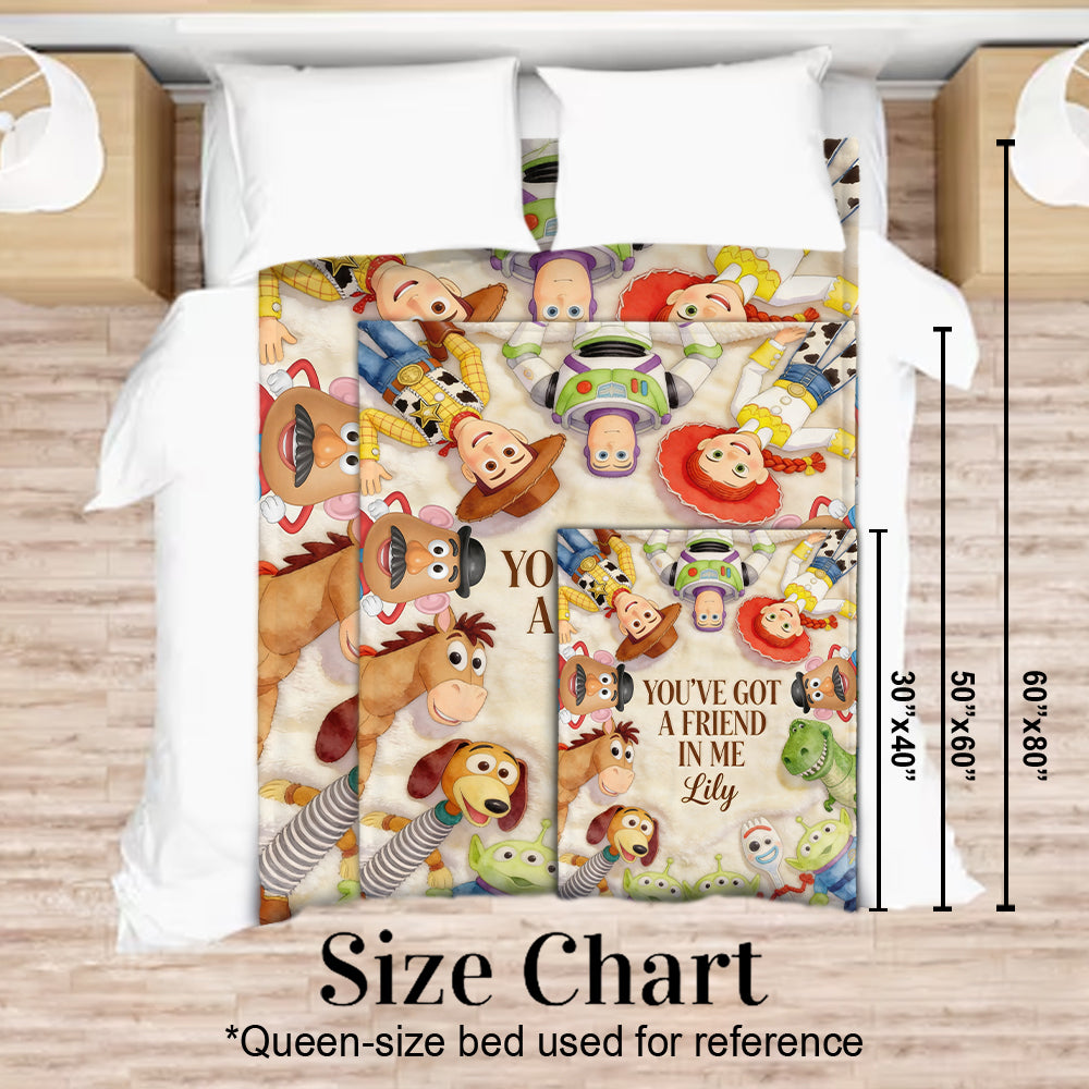 Personalized You've Got A Friend In Me Kids Blanket Custom Name Soft Flannel Gift Blanket GradoCreations