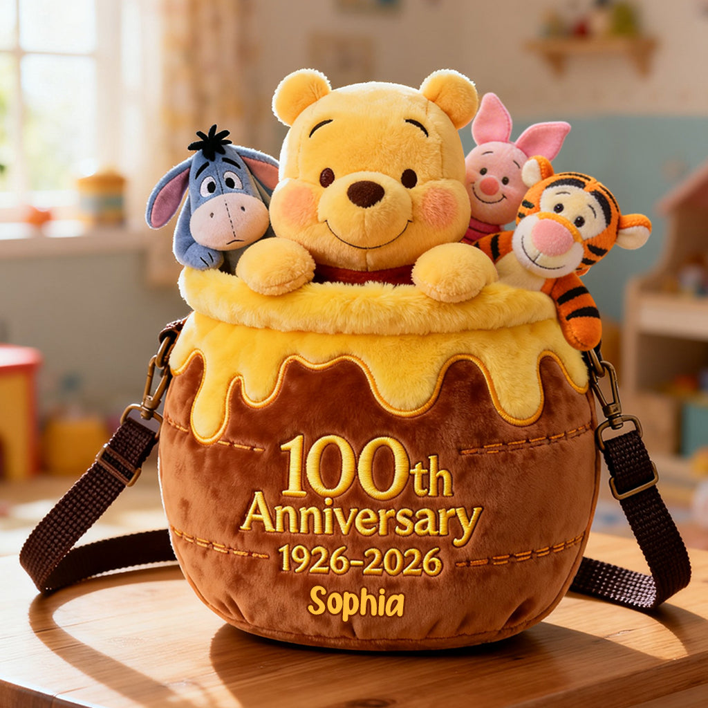 Personalized Plush Crossbag for Kids with Custom Design | 100th Anniversary Gift Plush Crossbag GradoCreations