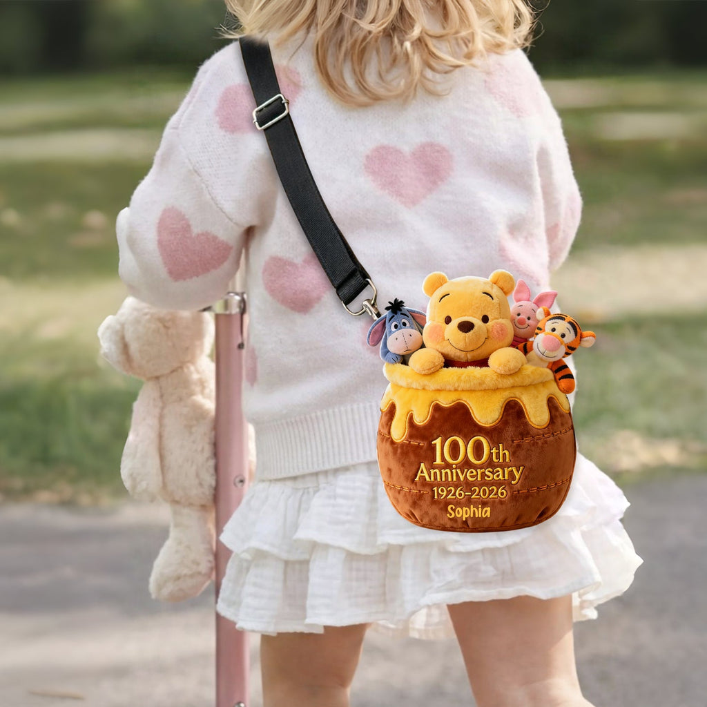 Personalized Plush Crossbag for Kids with Custom Design | 100th Anniversary Gift Plush Crossbag GradoCreations